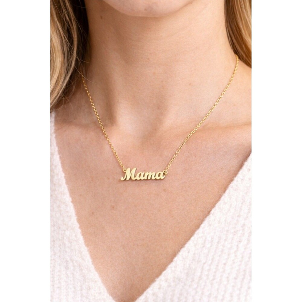 Gold Mama Necklace Dainty Name Necklace Minimalist Mom Jewelry Gift for Her